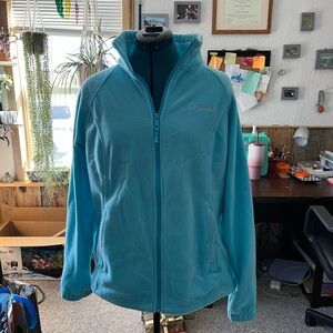 Columbia Teal and Light Blue Fleece Jacket